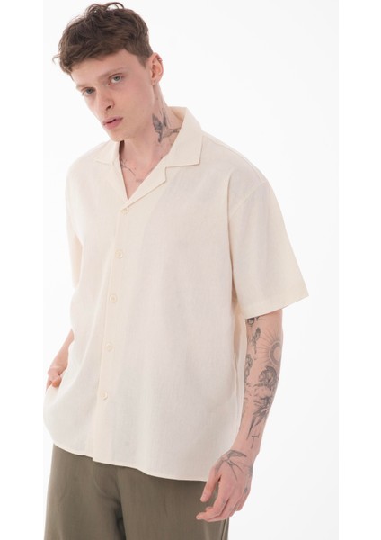 R-6045 Apaç Yaka Kısa Kol Krinkıl Gömlek fırsatları