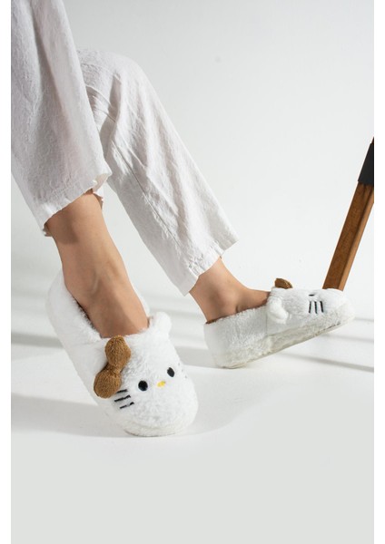 Kadın Yumuşak Tüylü Peluş Panduf Terlik Ev Panduf