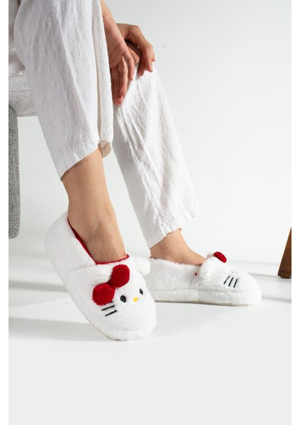 Kadın Yumuşak Tüylü Peluş Panduf Terlik Ev Panduf