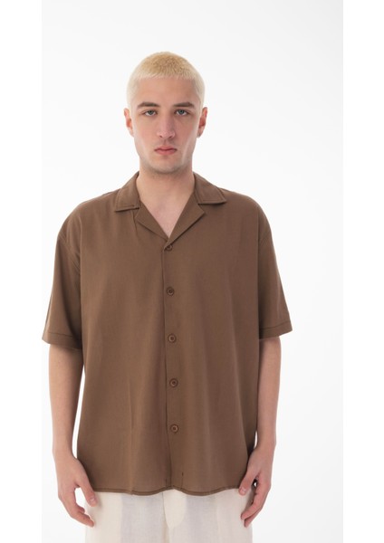 R-6045 Apaç Yaka Kısa Kol Krinkıl Gömlek fiyatları