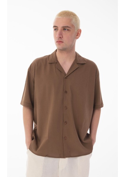 R-6045 Apaç Yaka Kısa Kol Krinkıl Gömlek modelleri