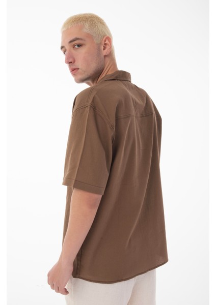 R-6045 Apaç Yaka Kısa Kol Krinkıl Gömlek indirimleri