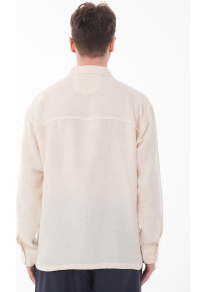 R-6052 Ayaklı Yaka Cep Detaylı Uzun Kol Müslin Gömlek fırsatları