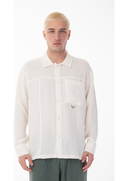 R-6052 Ayaklı Yaka Cep Detaylı Uzun Kol Müslin Gömlek fiyatları