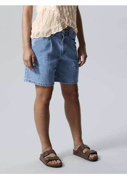 Kadın Büyük Beden Mavi, Yan Cepli Kot Şort 65N39027 fiyatları