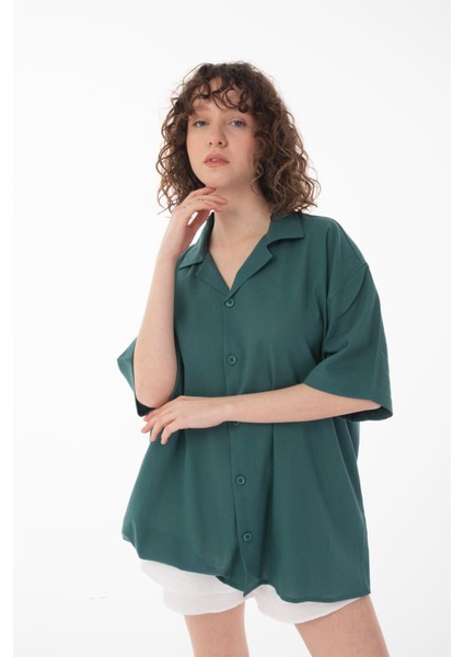 R-6045 Apaç Yaka Kısa Kol Krinkıl Gömlek fiyatları