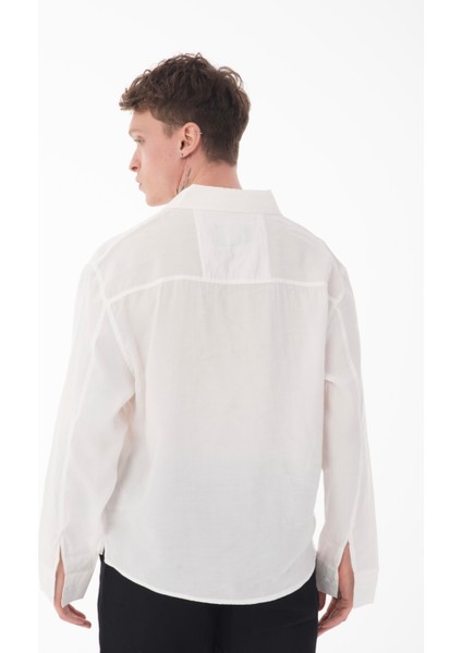 R-6050 Ayaklı Yaka Tek Cep Detaylı Uzun Kol Modal Gömlek fırsatları