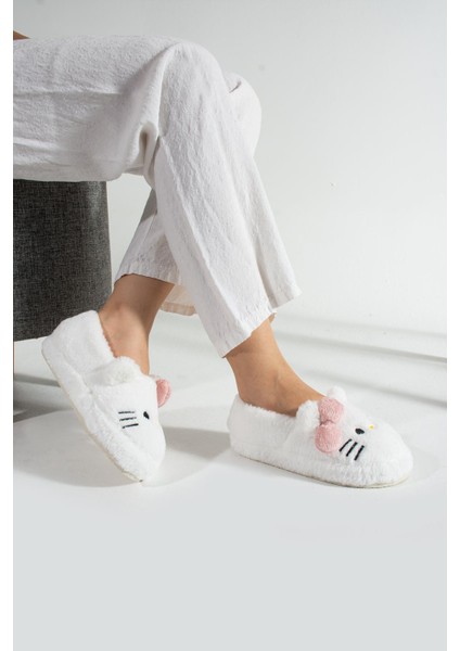 Kadın Yumuşak Tüylü Peluş Panduf Terlik Ev Panduf