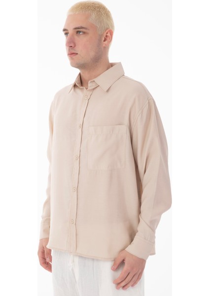 R-6050 Ayaklı Yaka Tek Cep Detaylı Uzun Kol Modal Gömlek modelleri