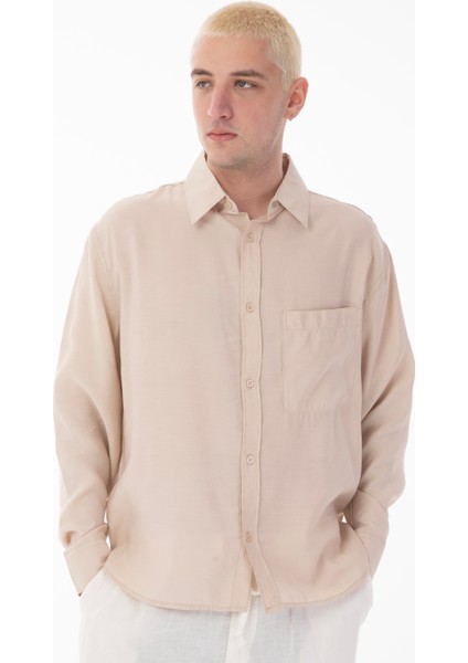 R-6050 Ayaklı Yaka Tek Cep Detaylı Uzun Kol Modal Gömlek indirimleri