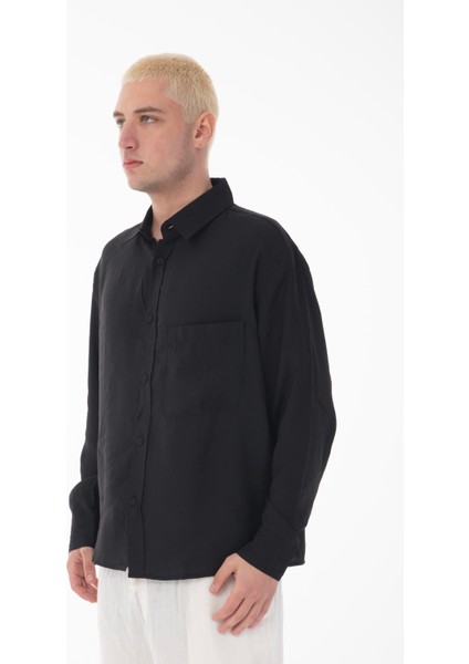 R-6050 Ayaklı Yaka Tek Cep Detaylı Uzun Kol Modal Gömlek modelleri