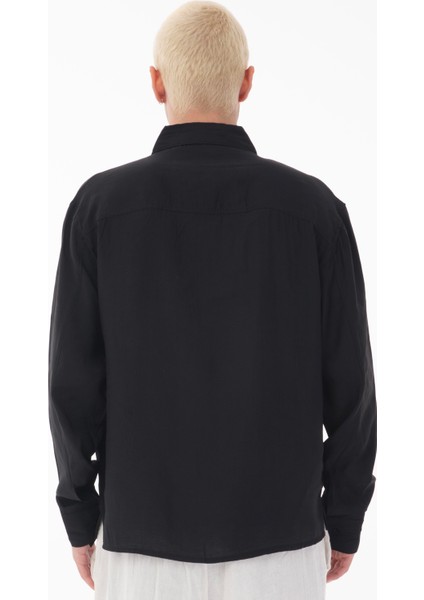 R-6050 Ayaklı Yaka Tek Cep Detaylı Uzun Kol Modal Gömlek fırsatları