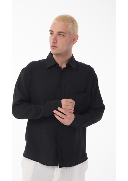 R-6050 Ayaklı Yaka Tek Cep Detaylı Uzun Kol Modal Gömlek indirimleri