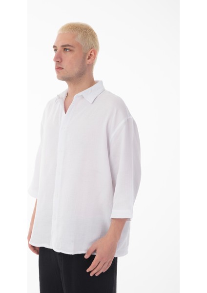 R-6049 Ayaklı Yaka Fakir Kol Müslin Gömlek modelleri