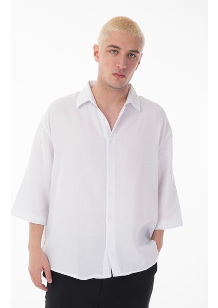 R-6049 Ayaklı Yaka Fakir Kol Müslin Gömlek indirimleri