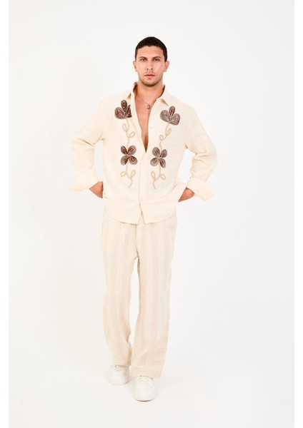 R-6093 Nakış Detaylı Uzun Kol Gömlek fiyatları