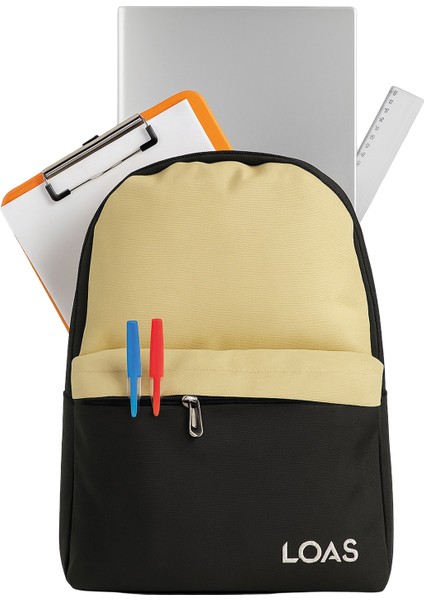 Okul Sırt Çantası Su Geçirmez Kumaş 3 Bölmeli Tekli Tasarım 46x28x26 cm