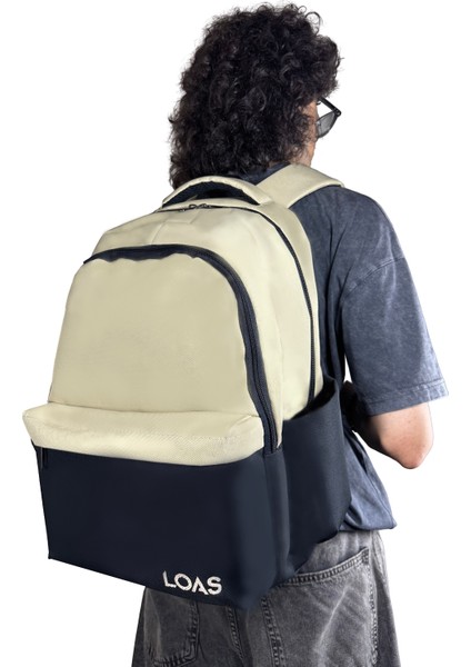 Okul Sırt Çantası Su Geçirmez Kumaş 3 Bölmeli Tekli Tasarım 46x28x26 cm