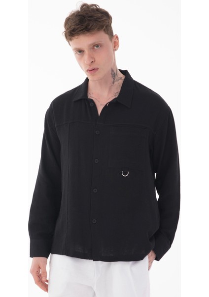 R-6052 Ayaklı Yaka Cep Detaylı Uzun Kol Müslin Gömlek fiyatları