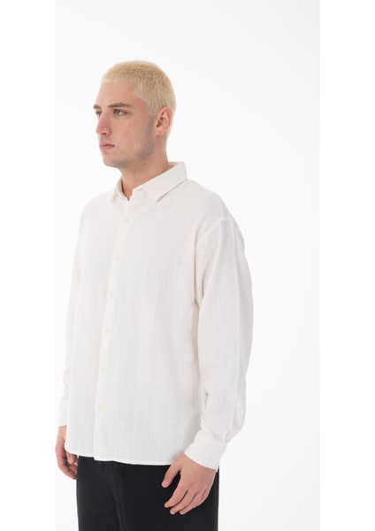 R-6044 Ayaklı Yaka Uzun Kol Keten Gömlek modelleri