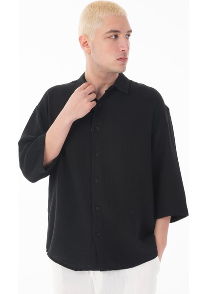 R-6049 Ayaklı Yaka Fakir Kol Müslin Gömlek indirimleri