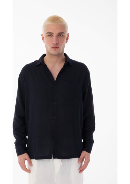 R-6054 Ayaklı Yaka Tek Cep Detaylı Uzun Kol Etamin Gömlek fiyatları