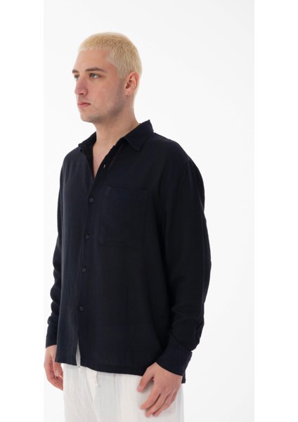 R-6054 Ayaklı Yaka Tek Cep Detaylı Uzun Kol Etamin Gömlek modelleri