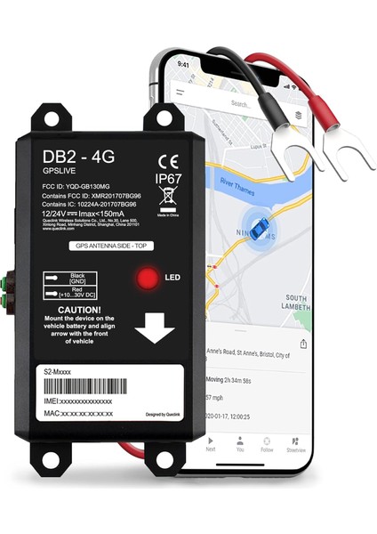 Gpslive Db2-4g Gps Takip Cihazı, Otomobil, Motosiklet, Karavan Için Canlı Izleme