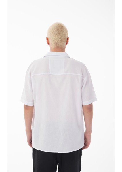 R-6045 Apaç Yaka Kısa Kol Krinkıl Gömlek indirimleri