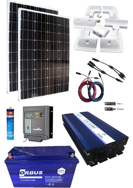 Karavan Solar Paket Sistem 1000W Inverter 150AH Jel Akü fiyatları