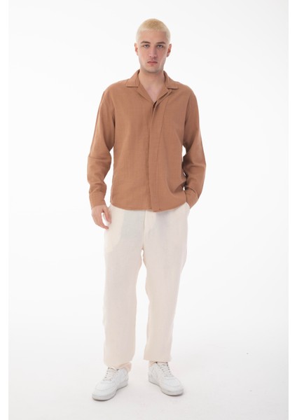 R-6059 Gizli Pat Detaylı Uzun Kol Gömlek