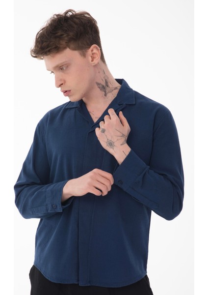 R-6059 Gizli Pat Detaylı Uzun Kol Gömlek indirimleri