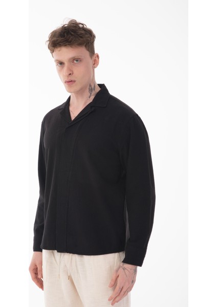 R-6059 Gizli Pat Detaylı Uzun Kol Gömlek modelleri