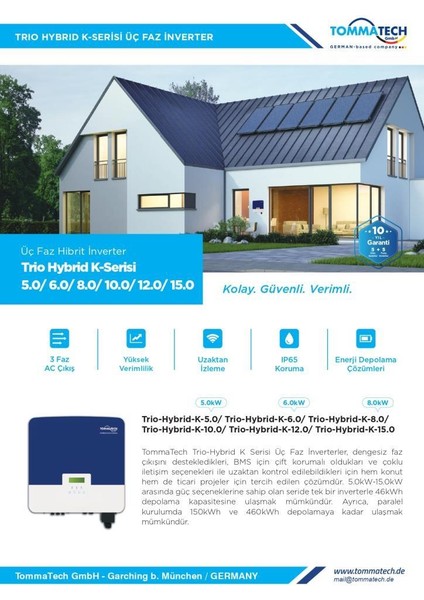 Trio Hybrid K 8.0kw Üç Faz Inverter Ong-Tt-30-Hy-8.0-T-Tf-H fiyatları
