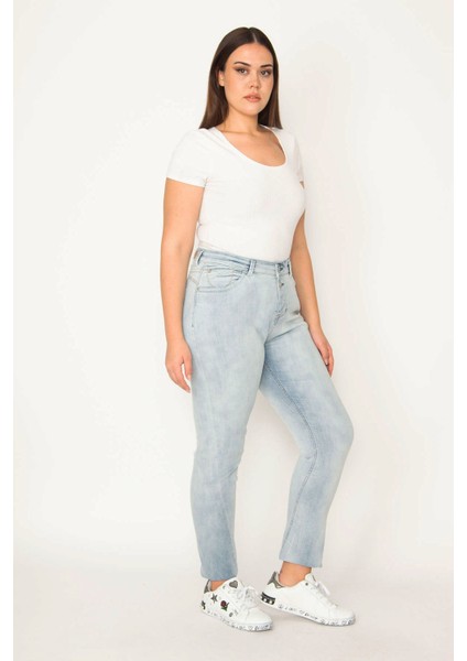 Kadın Mavi Yıkama Efektli 5 Cep Kot Pantolon 65N30966 fiyatları