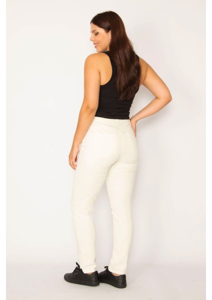 Kadın Kemik Yan Kemer Lastikli Likralı 5 Cep Kot Pantolon 65N34144 fiyatları