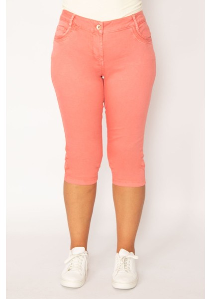 Kadın Gül Kurusu Likralı 5 Cep Kot Kapri 65N34116 fırsatları