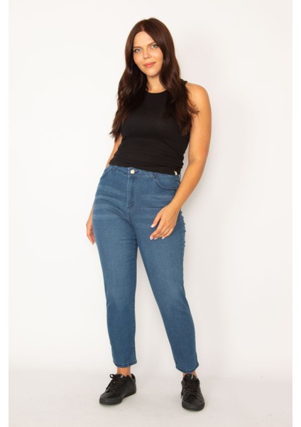 Kadın Lacivert Likralı 5 Cep Kot Pantolon 65N34241 fiyatları