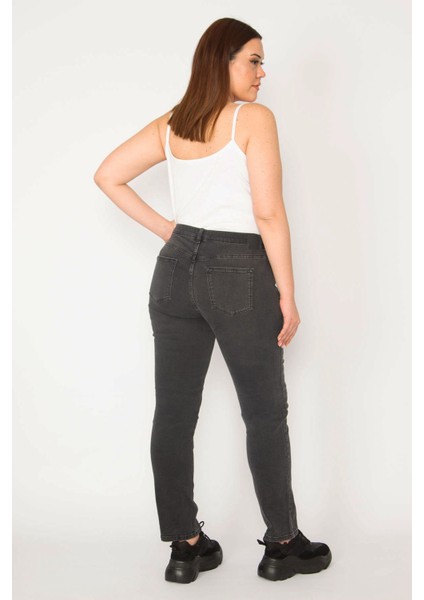 KADIN ANTRASİT 5 CEP LİKRALI JEAN PANTOLON indirimleri