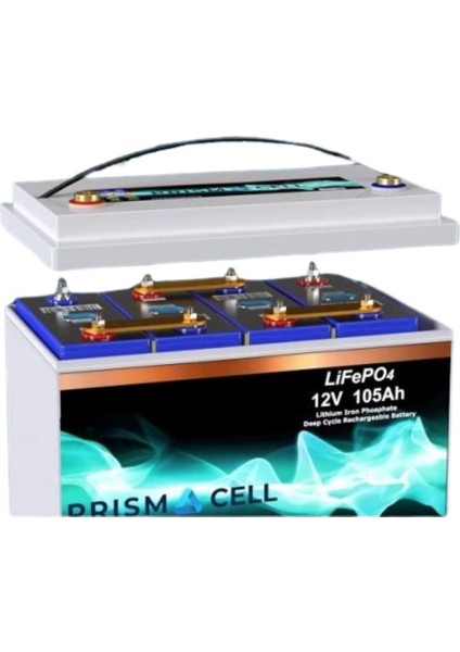 Teknovasyon Arge Prismacell Lifepo4 Akü 105AH 12.8 Volt Turbo Fast Chargıng Karavan, Marin, Solar Yaşam Aküsü fiyatları