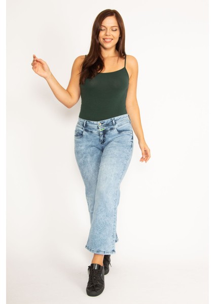 Kadın Mavi Likralı 5 Cep Kot Pantolon 65N34537 fiyatları