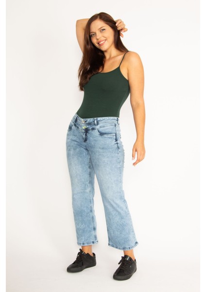 Kadın Mavi Likralı 5 Cep Kot Pantolon 65N34537 modelleri