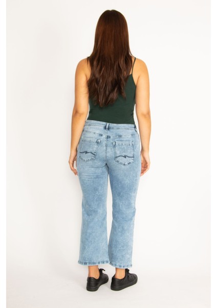 Kadın Mavi Likralı 5 Cep Kot Pantolon 65N34537 fırsatları