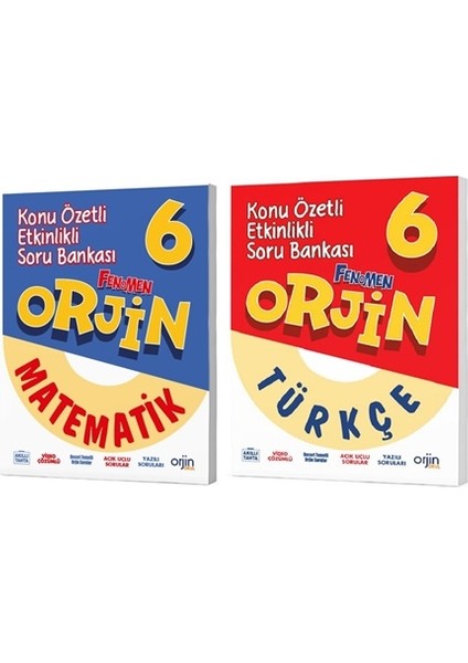 Orjin Okul 2026 6. Sınıf Matematik + Türkçe Konu Özetli Soru Seti 2 Kitap Güncel Müfredat
