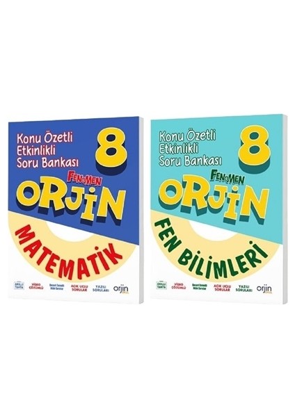 Orjin Okul 2026 8. Sınıf Matematik + Fen Bilimleri Konu Özetli Soru Seti 2 Kitap