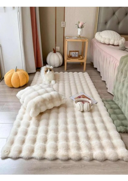 Puffy Bubble Tavşan Tüyü Kaymaz Makinede Yıkanabilir Salon Koridor Mutfak Halı modelleri