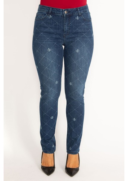 Kadın Lacivert Likralı 5 Cep Kot Pantolon 65N34535 fırsatları