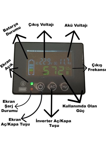 Teknovasyon Arge Alpex 1000 Watt 12 Volt Tam Sin. Ups Bluetooth Ekranlı Inverter