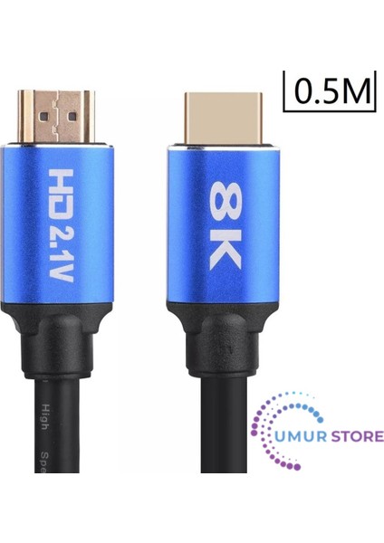 8k Ultra Hd 2.1V 48GBPS Altın Kaplama HDMI Kablo UHD 0.5 Metre