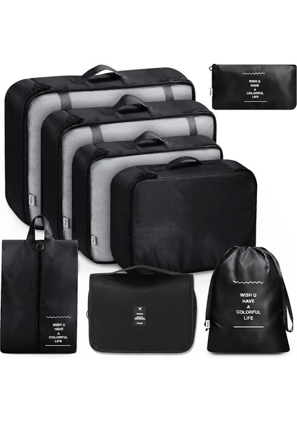 8 Parçalı Seyahat Organizer, Valiz Düzenleyici, Tatil ve Seyahat Için Bavul Organizer, Packing Cubes Seti Travel Organizer, Organizer Çanta (Yurt Dışından)
